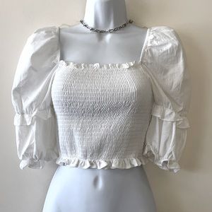 HYFVE White Puff Sleeve Top